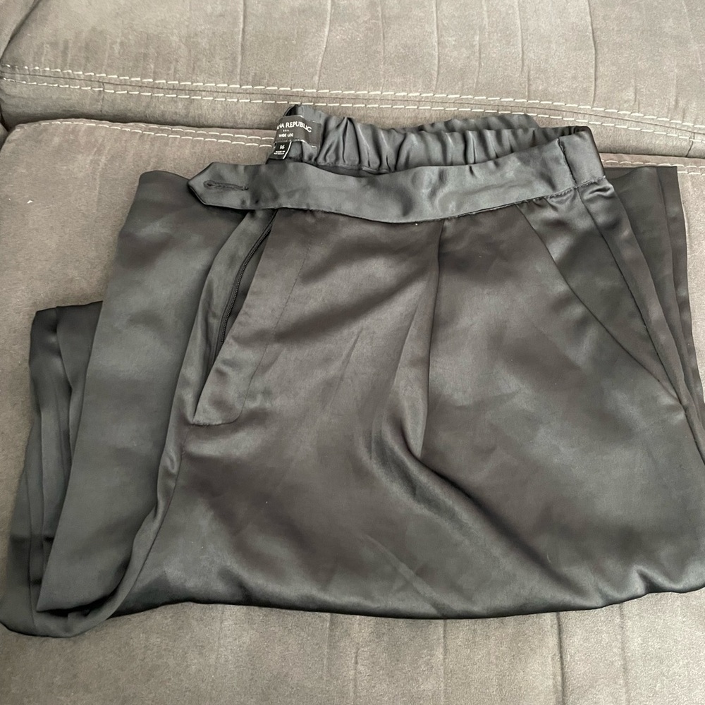 Express Black Satin Jogger Pants